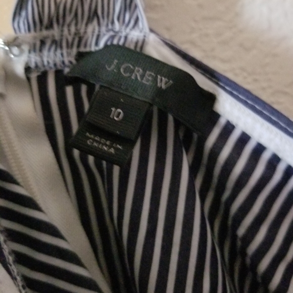 J. Crew Off The Shoulder Cropped Blue White Nautical Blouse - Picture 7 of 10